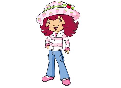 Her outfit includes blue earrings, jeans, a golden. . Strawberry shortcake wiki